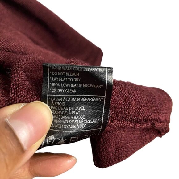 BB Dakota Women's Burgundy Midi A-Line Knit Dress - Picture 6 of 7